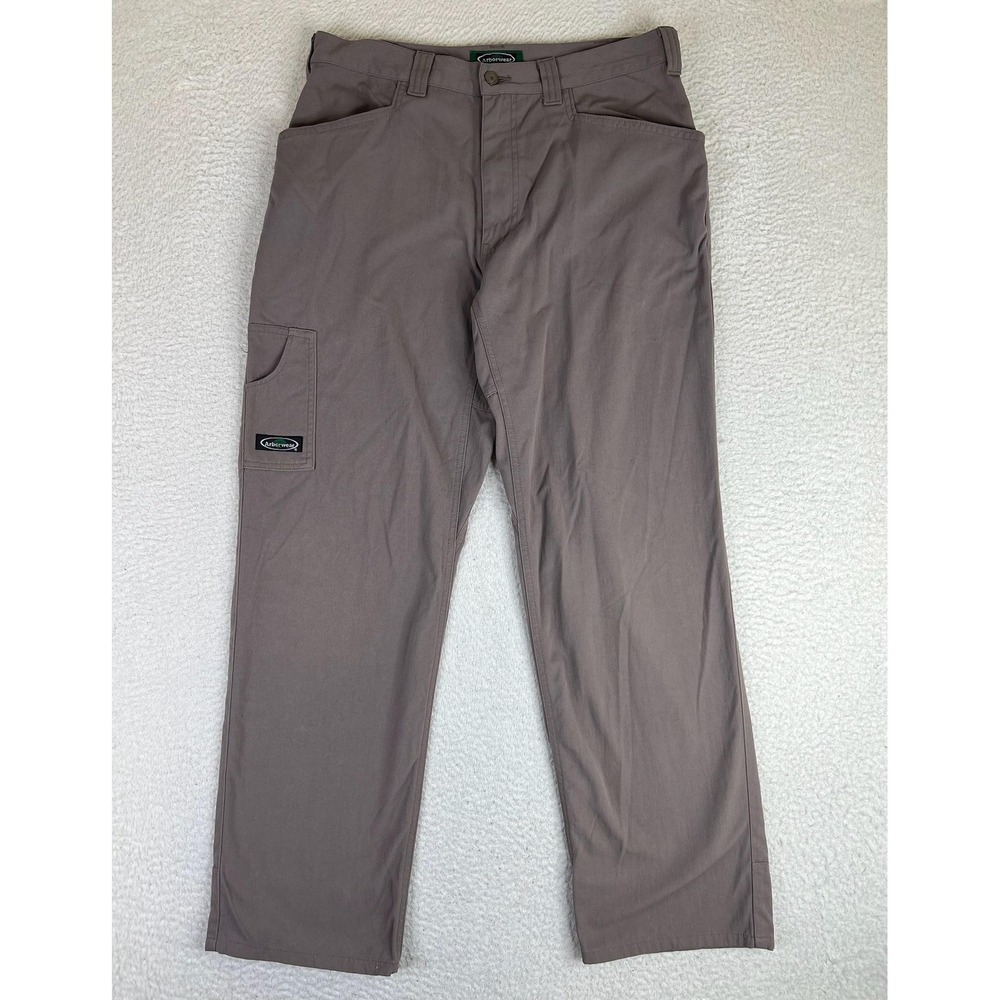 Arborwear Pants Mens 32x32 Brown Nylon Canvas Relaxed Fit Cargo Workwear Outdoor